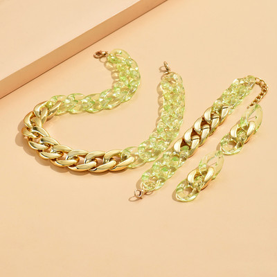 Κολιέ Bohemia Acrylic Chunky Bright Chain Choker Κολιέ για γυναίκες Μοντέρνο Bohemain Long Chains Κολάρες Κολιέ Σετ Μόδα κοσμήματα