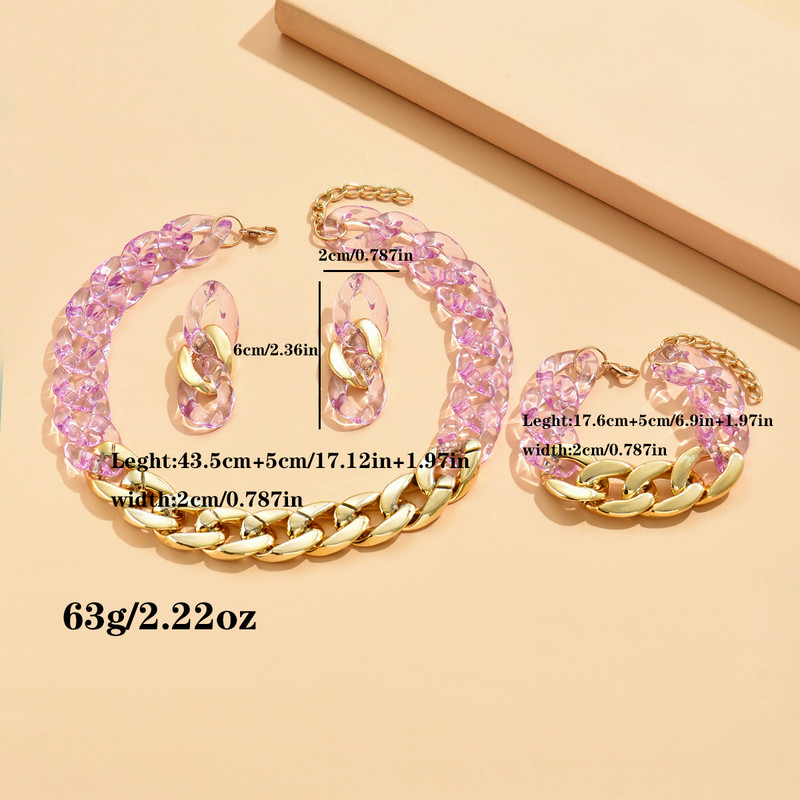 Κολιέ Bohemia Acrylic Chunky Bright Chain Choker Κολιέ για γυναίκες Μοντέρνο Bohemain Long Chains Κολάρες Κολιέ Σετ Μόδα κοσμήματα