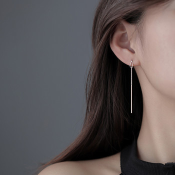 Σκουλαρίκια με φούντα με αλυσίδα σε απλό στυλ για γυναικεία μακρύ σκουλαρίκι Piercing line Αξεσουάρ Λεπτά μίνι μοντέρνα κοσμήματα αυτιών