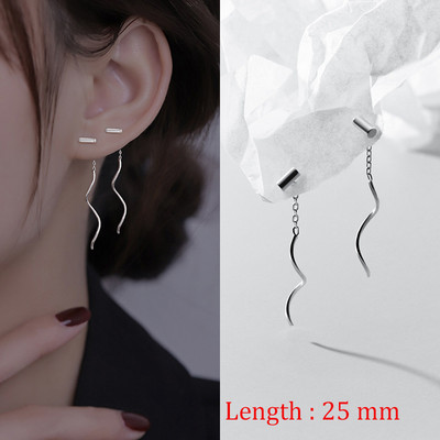 Lihtsas stiilis karbikett Tutt rippuvad kõrvarõngad naistele Pikad rippuvad kõrvarõngad augustamisjoonega Aksessuaarid Peenikesed mini trendikad kõrvaehted