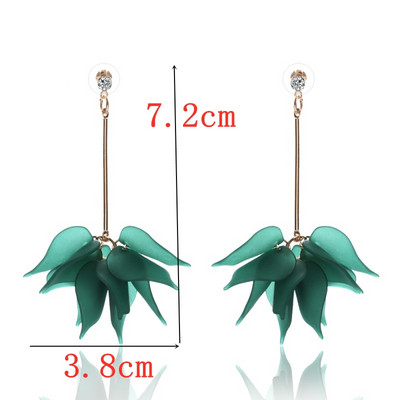 Πράσινο Χρώμα Καρδιά Σκουλαρίκια λουλούδι σταγόνας για Γυναικεία πέταλα Στρογγυλή πεταλούδα Μεταλλικό Brincos Wedding Party Κοσμήματα φίλη Δώρο