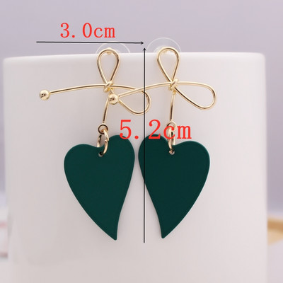 Πράσινο Χρώμα Καρδιά Σκουλαρίκια λουλούδι σταγόνας για Γυναικεία πέταλα Στρογγυλή πεταλούδα Μεταλλικό Brincos Wedding Party Κοσμήματα φίλη Δώρο