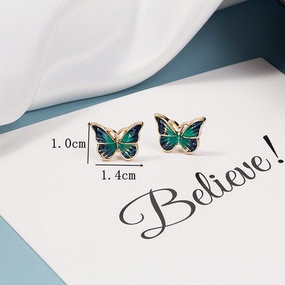 Πράσινο Χρώμα Καρδιά Σκουλαρίκια λουλούδι σταγόνας για Γυναικεία πέταλα Στρογγυλή πεταλούδα Μεταλλικό Brincos Wedding Party Κοσμήματα φίλη Δώρο