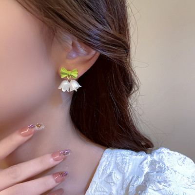 Πράσινο Χρώμα Καρδιά Σκουλαρίκια λουλούδι σταγόνας για Γυναικεία πέταλα Στρογγυλή πεταλούδα Μεταλλικό Brincos Wedding Party Κοσμήματα φίλη Δώρο