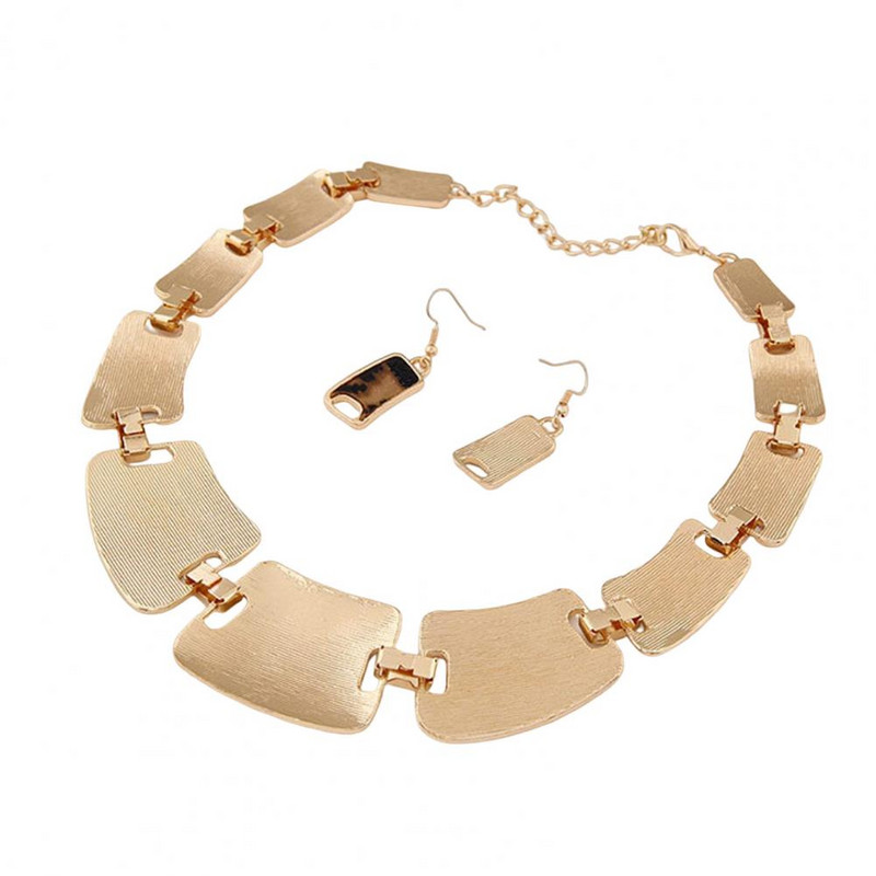 Kabliukai Auskarai 1 komplektas Statement karoliai Perdėtas didelis prabangus Elegantiškas retro leopardo moterų rinkinys madingi papuošalai