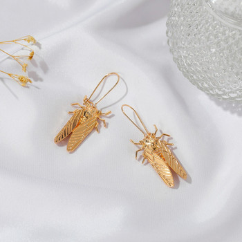 Νέα δημιουργικά κρεμαστά σκουλαρίκια τζίτζικας Big Beetle Nature Study Victorian Cicada Entomologist Summer Bug Jewelry