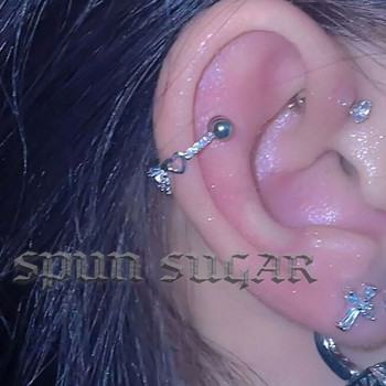 Sweet Cool Angel Heart Star Moon Zirconia Stud Earrings for Women Girls Punk Helix Helix Helix Ear Piercing