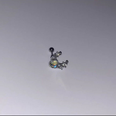 Sweet Cool Angel Heart Star Moon tsirkooniumkõrvarõngad naistele Tüdrukutele Punk Roostevabast Terasest Kõhre Helix Kõrva augustamine