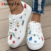 Valged naiste lõuendjalatsid Naiste mood suvised vabaajatossud Tudengite vabaajajalatsid Kõrge ülaosaga naiste vulkaniseerivad kingad Paelad