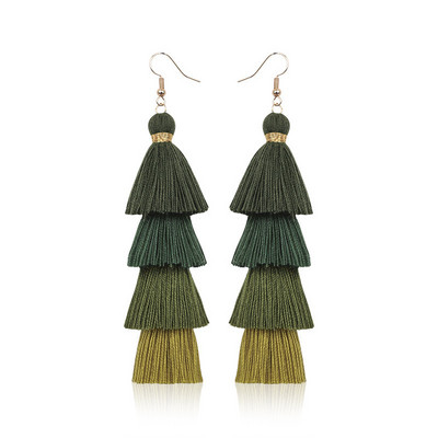 Sieviešu Bohēmijas kristāla garie pušķi, piekaramie auskari meitenei Sarkans balts zīda audums Rožu ziedu auskari Modes rotaslietas