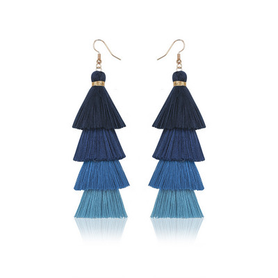 Sieviešu Bohēmijas kristāla garie pušķi, piekaramie auskari meitenei Sarkans balts zīda audums Rožu ziedu auskari Modes rotaslietas