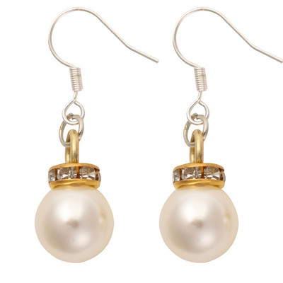 2021. Korejski Trendy Elegantne Sjajne Okrugle Bijelo-Crvene Biserne Obruče Spuštene Naušnice Okrugle Kuglice Perle Privjesak Viseći Ženski Poklon