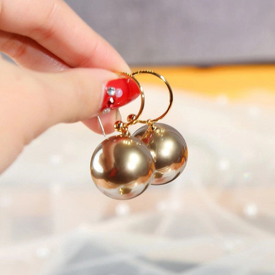 2021. Korejski Trendy Elegantne Sjajne Okrugle Bijelo-Crvene Biserne Obruče Spuštene Naušnice Okrugle Kuglice Perle Privjesak Viseći Ženski Poklon
