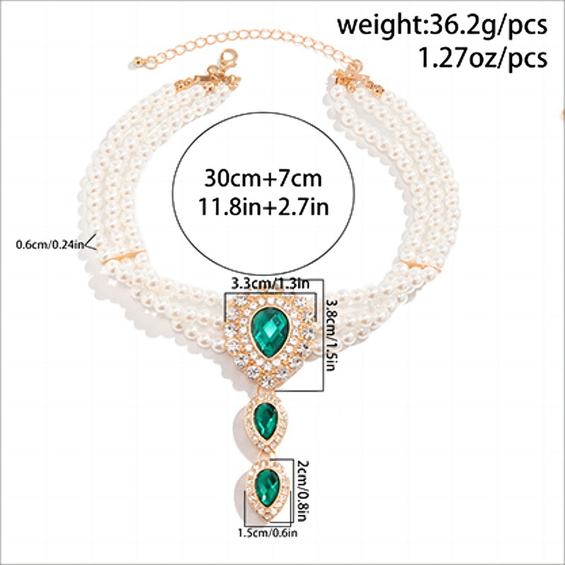 Sieviešu modes rotaslietas mākslīgās pērles dimanti dārgakmeņu kaklarotas rokassprādzes komplekts vintage stila kaklarota meiteņu ballītes aksesuārs dāvana