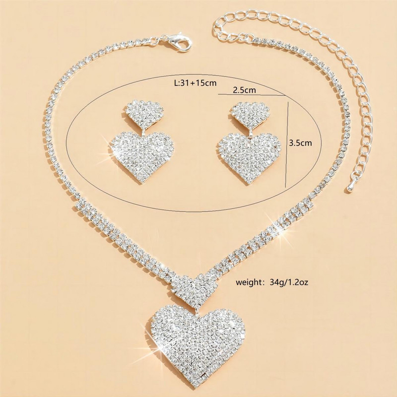 Euroopa ja Ameerika Ühendriigid Mood Armastus Kaelakee Kõrvarõngaste Komplekt Pulmapidu Ystävänpäivä Kingitus Ehted Aksessuaarid