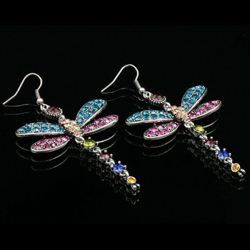 Υπέροχα Χρώματα Dragonfly Hook σκουλαρίκια για γυναίκες Επετειακό δώρο Νύφη αρραβωνιαστικός γάμος Εκλεκτά κοσμήματα
