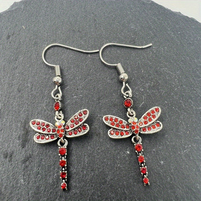 Imeilusad värvid Dragonfly konksuga kõrvarõngad naistele aastapäevaks kingitus pruudile, pulmapeened ehted