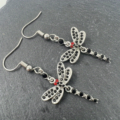 Imeilusad värvid Dragonfly konksuga kõrvarõngad naistele aastapäevaks kingitus pruudile, pulmapeened ehted