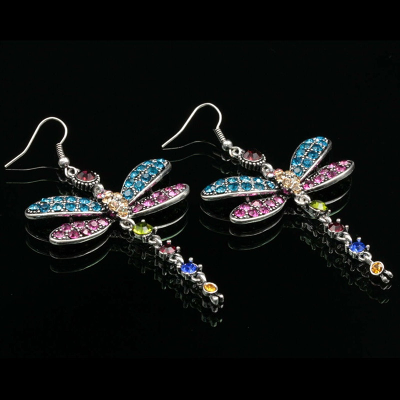 Imeilusad värvid Dragonfly konksuga kõrvarõngad naistele aastapäevaks kingitus pruudile, pulmapeened ehted
