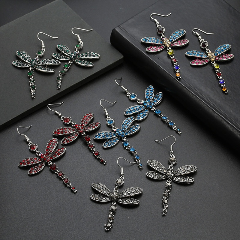 Imeilusad värvid Dragonfly konksuga kõrvarõngad naistele aastapäevaks kingitus pruudile, pulmapeened ehted