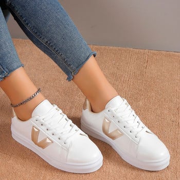 Νέα κορδόνια λευκά χοντρά αθλητικά παπούτσια Γυναικεία παπούτσια πλατφόρμας με κορδόνια casual Tenis Woman Street Γυναικεία βουλκανιζέ παπούτσια