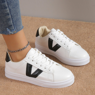 Új, fűzős, fehér, vaskos tornacipők Sportcipők Platform cipők női Fűzős alkalmi tenisz női utcai női vulkanizált cipők