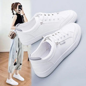 Női tornacipők Vulcanize cipők tavaszi őszi légáteresztő lapos egyszínű hálós cipők fiatal női alkalmi fehér cipők