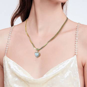 Любовни сърца Колиета Обеци за жени 316L перла от неръждаема стомана Винтидж моден комплект бижута Модерен подарък за парти