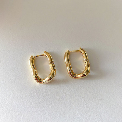 Geomeetriline paksu metallist ümmargune kõrvarõngas Lihtne kullavärvi hõbedase värviga tursked rõngaskõrvarõngad naistele trendikad minimalistlikud ehted kingitused