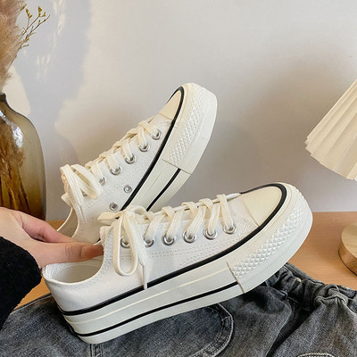 Casual Sneakers Γυναικεία πάνινα πάνινα παπούτσια Γυναικεία βουλκανιζέ παπούτσια Lace Up Flats παπούτσια Αθλητικά γυναικεία ανοιξιάτικα κόκκινο φθινόπωρο