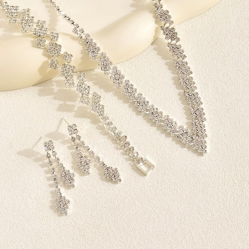 3 tk pruudi ehete komplekt hõbetatud kivikivist volditud siduriga käevõru tuttkõrvarõngad pulmaehted, trendikas stiil kingitus