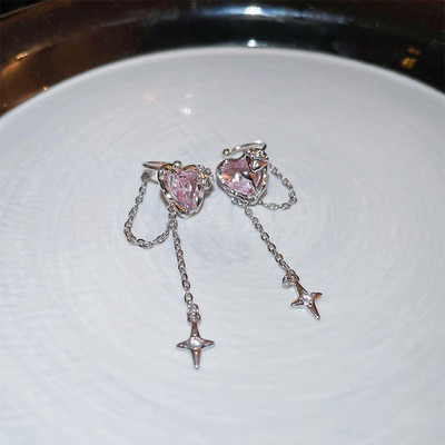 2023. gada jauni neregulāri sieviešu piespraustie auskari ar cirkoniju Mīlestības auskari simti metāla asimetriskas juvelierizstrādājumu dāvana ballītei