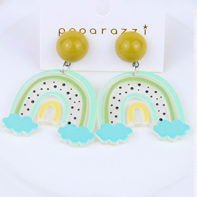 Vikerkaare rippuvad kõrvarõngad naistele Minimalistlikud triibud akrüülist Creative Macaron Rainbow Lover kõrvarõngad Boheemlaste pühadekink