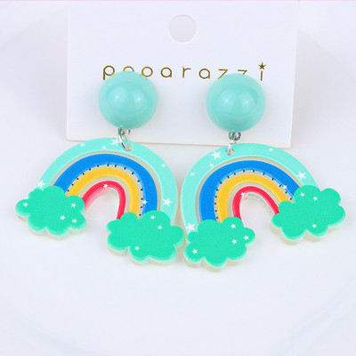 Vikerkaare rippuvad kõrvarõngad naistele Minimalistlikud triibud akrüülist Creative Macaron Rainbow Lover kõrvarõngad Boheemlaste pühadekink