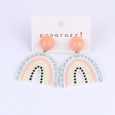 Vikerkaare rippuvad kõrvarõngad naistele Minimalistlikud triibud akrüülist Creative Macaron Rainbow Lover kõrvarõngad Boheemlaste pühadekink