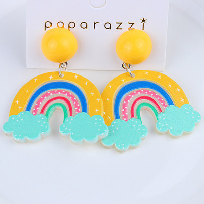 Vikerkaare rippuvad kõrvarõngad naistele Minimalistlikud triibud akrüülist Creative Macaron Rainbow Lover kõrvarõngad Boheemlaste pühadekink
