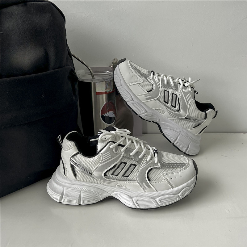 Μόδα άνοιξη και φθινόπωρο 2023 Νέα περιστασιακά άνετα αναπνεύσιμα αθλητικά παπούτσια με διχτυωτό σταυρό με στρογγυλά δάχτυλα μονόχρωμα αθλητικά παπούτσια