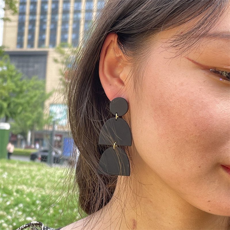 AOMU 2022 Korea Jauni ģeometriski neregulāri apaļi kvadrātveida akrila auskari sievietēm, gari nokaramie auskari, rotaslietas dāvanas