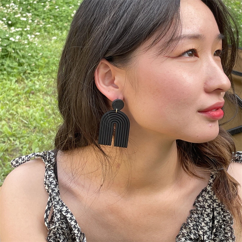 AOMU 2022 Korea Jauni ģeometriski neregulāri apaļi kvadrātveida akrila auskari sievietēm, gari nokaramie auskari, rotaslietas dāvanas