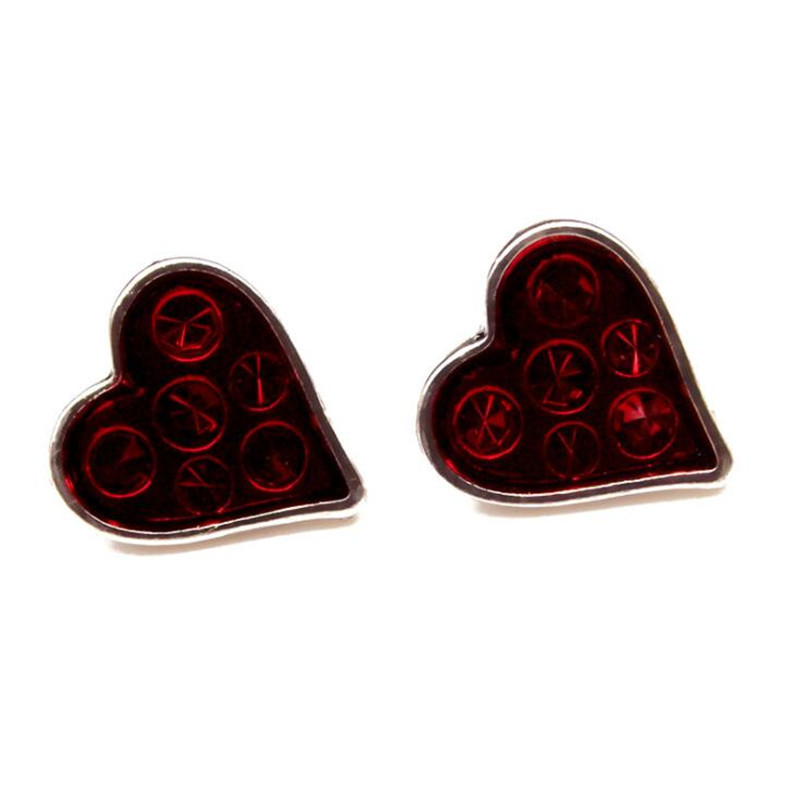 Naiste ehtekomplekt Punase südamega roosi lilledega kaelakee kõrvaklambrid, gooti ehete komplektid retro kaelakee kõrvarõngas Halloweeni jõulukink