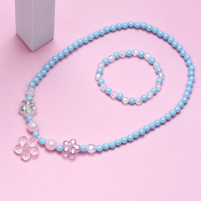 Värviline akrüülist meisterdamise kaelakee käevõru komplekt liblikas, lilles, südameripats lastele ehted kingitus lastele helmed aksessuaarid tüdrukud