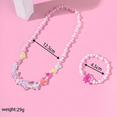 Värviline akrüülist meisterdamise kaelakee käevõru komplekt liblikas, lilles, südameripats lastele ehted kingitus lastele helmed aksessuaarid tüdrukud