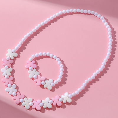 Värviline akrüülist meisterdamise kaelakee käevõru komplekt liblikas, lilles, südameripats lastele ehted kingitus lastele helmed aksessuaarid tüdrukud