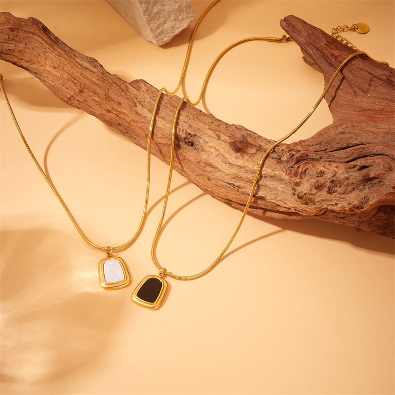 DIEYURO 316L roostevabast terasest must valge geomeetriline kaelakee käevõrud kõrvarõngad naistele uus trendikas ehete komplekt pulmakink