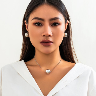 IngeSight.Z Vintage CCB Ball Square Snake Chain Choker nyaklánc fülbevaló készlet nőknek Punk Arany Szín Link Chain Party Ékszer