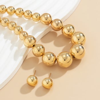 IngeSight.Z Exaggerated Big CCB Ball Bead Chain Choker Vintage Χρυσό Χρώμα ακανόνιστο κολιέ με χάντρες Γυναικείο σετ κοσμημάτων γάμου