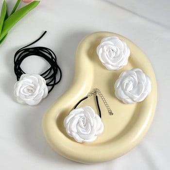 Ailodo Romantic Big Rose Flower Σετ Γυναικεία Vintage Μόδα Σκουλαρίκια Κολιέ Βραχιόλι Σετ Κοσμήματα Δώρο για κορίτσια 2023