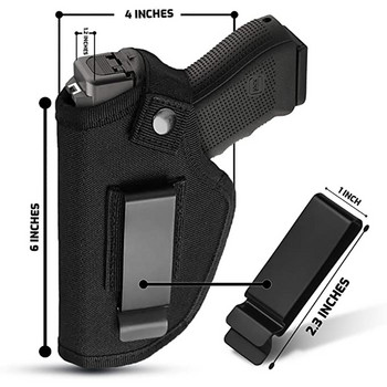 Кобури за пистолети Държач за колан Универсална скрита чанта за оръжие Еърсофт пистолети дясно/ляво скрито носене IWB/OWB 9 мм метална скоба Glock