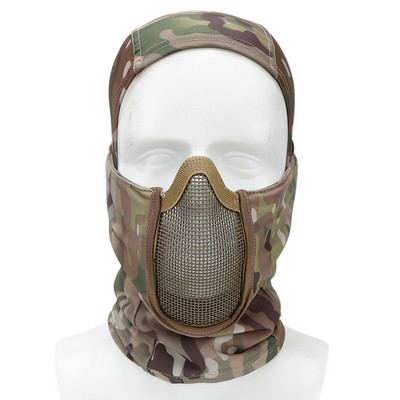 Taktikaline kogu näo võrkmask Balaclava Airsoft Paintball Halloweeni mask CS mäng Jaht Jalgrattasõidu kaitsekiivri vooderdise kork