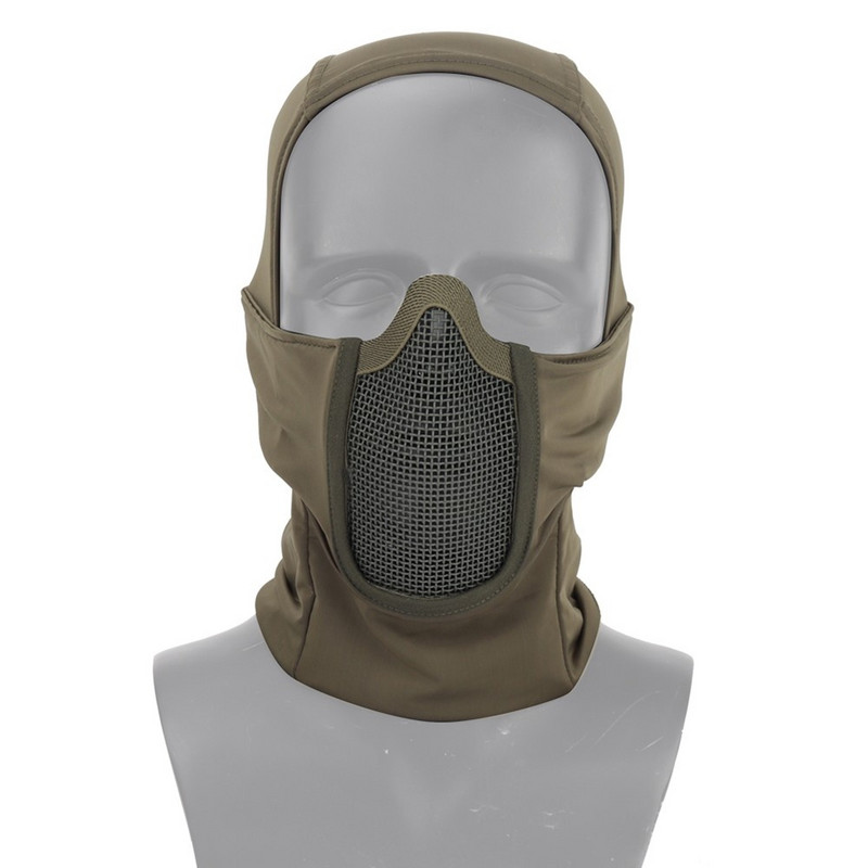 Taktikaline kogu näo võrkmask Balaclava Airsoft Paintball Halloweeni mask CS mäng Jaht Jalgrattasõidu kaitsekiivri vooderdise kork